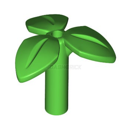 LEGO Plant Stem, 3 Leave, Bottom Pin, Bright Green [37695]