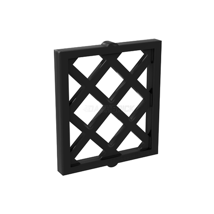 LEGO Pane for Window (Window Insert) 1 x 2 x 2 Lattice Diamond, Black [38320]