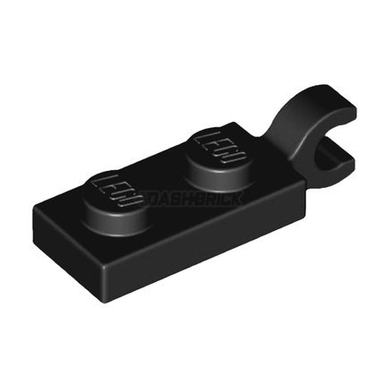 LEGO Plate, Modified 1 x 2 with Clip on End (Horizontal Grip), Black [63868]