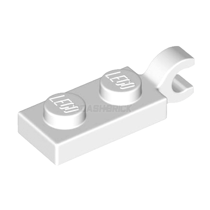 LEGO Plate, Modified 1 x 2 with Clip on End (Horizontal Grip), White [63868]