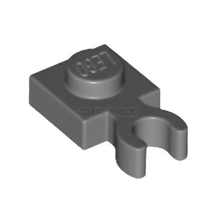 LEGO Plate, Modified 1 x 1, Open O Clip Thick (Vertical Grip), Dark Grey [4085d / 60897] 6296892