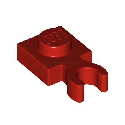LEGO Plate, Modified 1 x 1, Open O Clip Thick (Vertical Grip), Red [4085d / 60897]