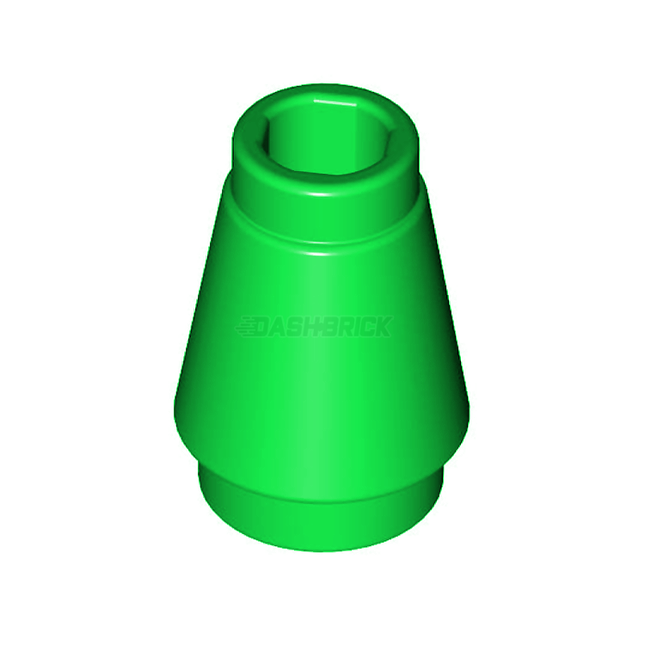 LEGO Cone 1 x 1 with Top Groove, Bright Green [4589b]