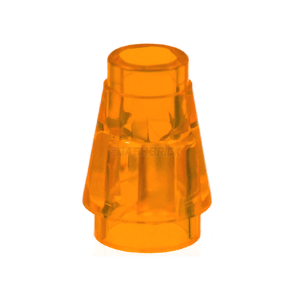 LEGO Cone 1 x 1 with Top Groove, Trans-Orange [4589b]