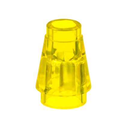 LEGO Cone 1 x 1 with Top Groove, Trans-Yellow [4589b]