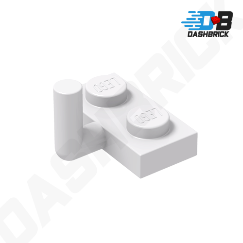 LEGO Plate, Modified 1 x 2, Bar Arm Up, White [4623b / 88072]