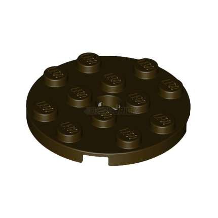 LEGO Plate, Round 4 x 4 with Hole, Dark Brown [60474]