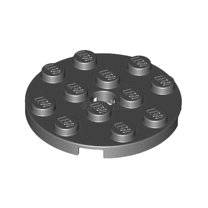 LEGO Plate, Round 4 x 4 with Hole, Dark Grey [60474] 4528323