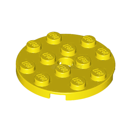 LEGO Plate, Round 4 x 4 with Hole, Yellow [60474]