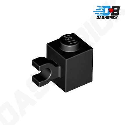 LEGO® Brick, Modified 1 x 1 with Clip (Horizontal Grip), Black [60476]