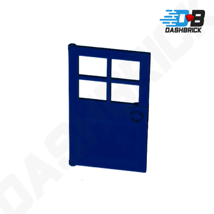LEGO® Door 1 x 4 x 6 with 4 Panes and Stud Handle, Dark Blue [60623]