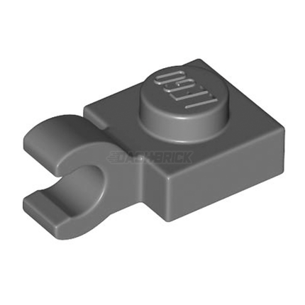LEGO Plate, Modified 1 x 1, Open O Clip (Horizontal Grip), Dark Grey [61252] 6360111