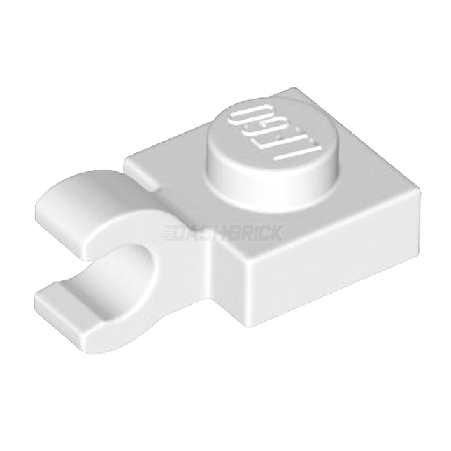 LEGO Plate, Modified 1 x 1, Open O Clip (Horizontal Grip), White [61252]