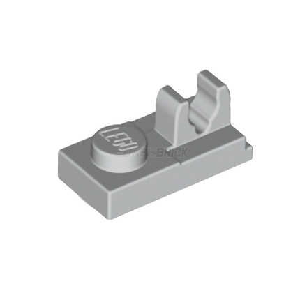 LEGO Plate, Modified 1 x 2, Clip on Top, Light Grey [92280]