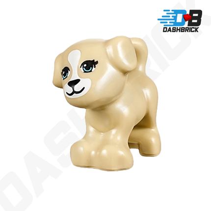 LEGO Minifigure Animal - Dog, Puppy, Standing, Blue Eyes, White Blaze and Muzzle, Tan [93088pb03]