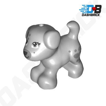 LEGO Dog, Puppy, Standing, Spots on Face, Light Grey - Minifigure Animal [93088pb13]