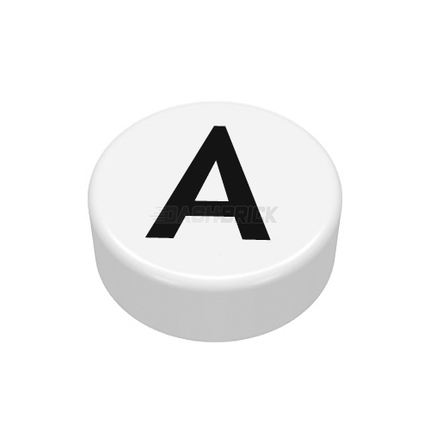 LEGO Minifigure Accessory - The Letter "A", Type/Lettering, White Tile [98138pb211]
