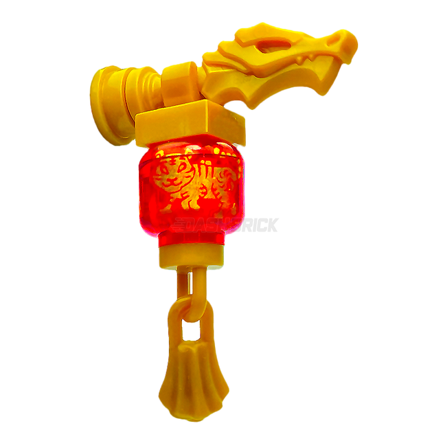 LEGO "Tiger Chinese Lantern" - Dragon Head, Pearl Gold [MiniMOC]