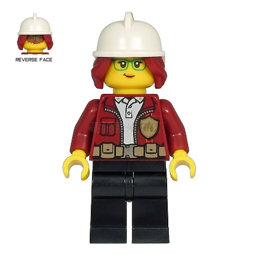 LEGO Minifigure - "Freya McCloud", Fire Chief, Female, Jacket, Fire Helmet [CITY]
