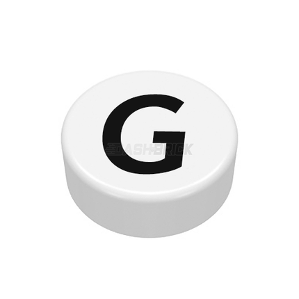 LEGO Minifigure Accessory - The Letter "G", Type/Lettering, White Tile [98138pb217]