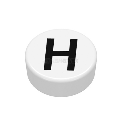 LEGO Minifigure Accessory - The Letter "H", Type/Lettering, White Tile [98138pb218]