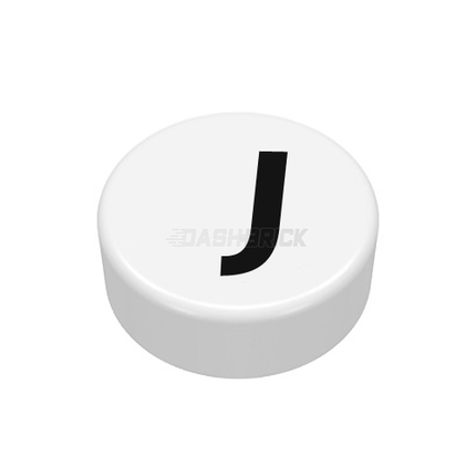 LEGO Minifigure Accessory - The Letter "J", Type/Lettering, White Tile [98138pb220]