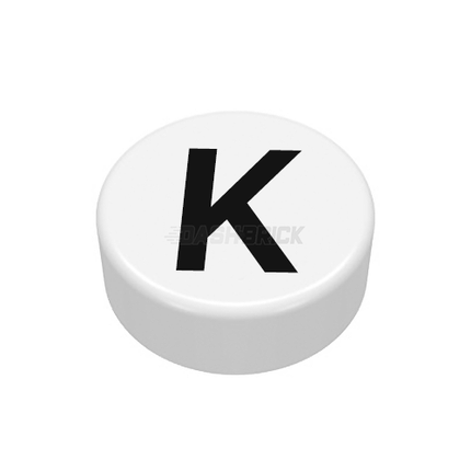 LEGO Minifigure Accessory - The Letter "K", Type/Lettering, White Tile [98138pb221]