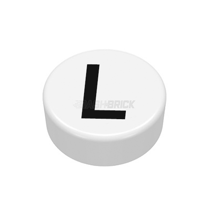 LEGO Minifigure Accessory - The Letter "L", Type/Lettering, White Tile [98138pb222]