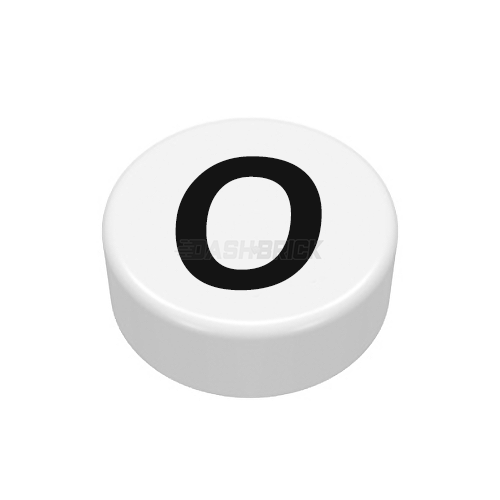 LEGO Minifigure Accessory - The Letter "O", Type/Lettering, White Tile [98138pb225]