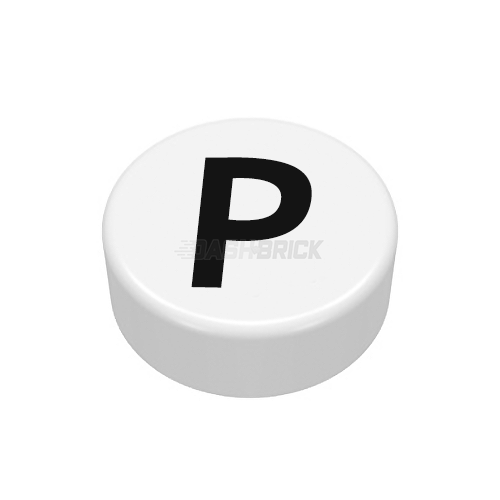 LEGO Minifigure Accessory - The Letter "P", Type/Lettering, White Tile [98138pb226]