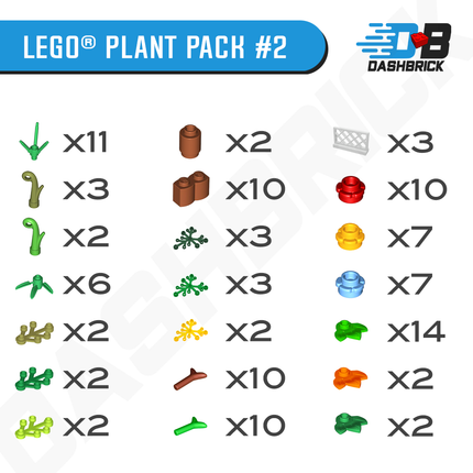 Bulk LEGO® Plant & Garden Pack #2 [110 Parts - Trees, Flowers, Plants]