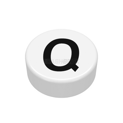 LEGO Minifigure Accessory - The Letter "Q", Type/Lettering, White Tile [98138pb227]