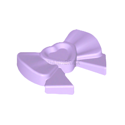 LEGO Minifigure Accessory - Bow with Heart, Long Ribbon, Rear Small Pin, Lavender [11618]