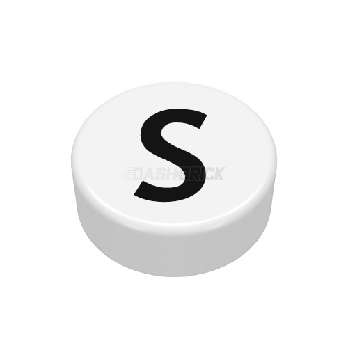 LEGO Minifigure Accessory - The Letter "S", Type/Lettering, White Tile [98138pb229]