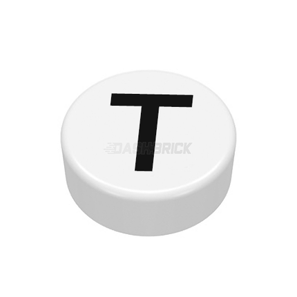 LEGO Minifigure Accessory - The Letter "T", Type/Lettering, White Tile [98138pb230]