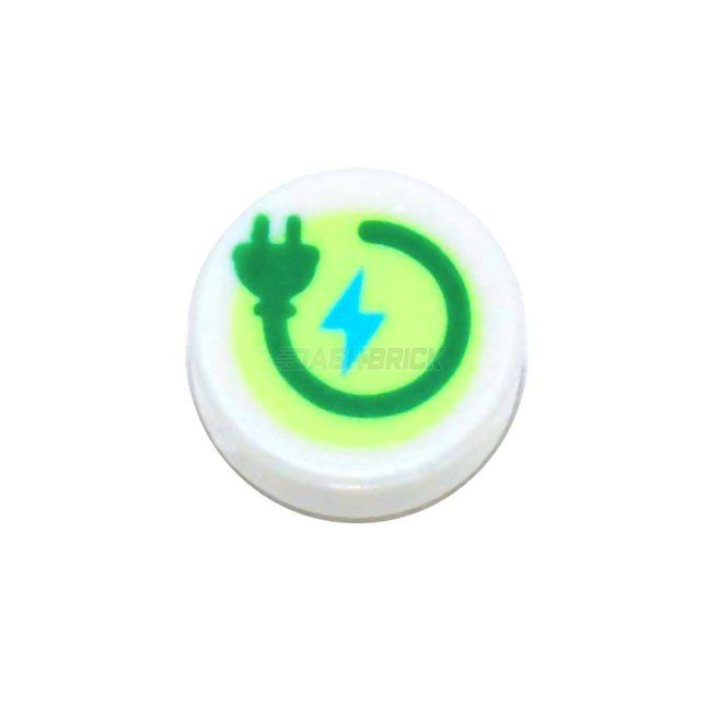 LEGO Minifigure Accessory - Green Electric Power Plug, Tile [98138pb264]