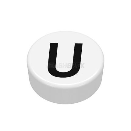 LEGO Minifigure Accessory - The Letter "U", Type/Lettering, White Tile [98138pb231]