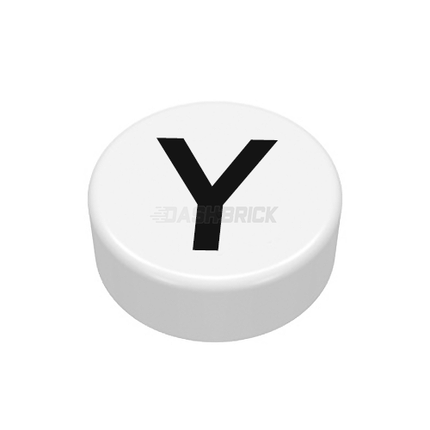 LEGO Minifigure Accessory - The Letter "Y", Type/Lettering, White Tile [98138pb234]