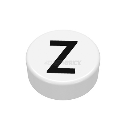 LEGO Minifigure Accessory - The Letter "Z", Type/Lettering, White Tile [98138pb235]
