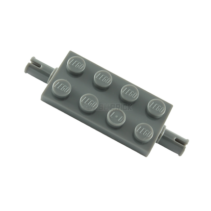 LEGO Plate, Modified 2 x 4 with Pins, Thin Angled Supports, Dark Grey [30157] 4210682