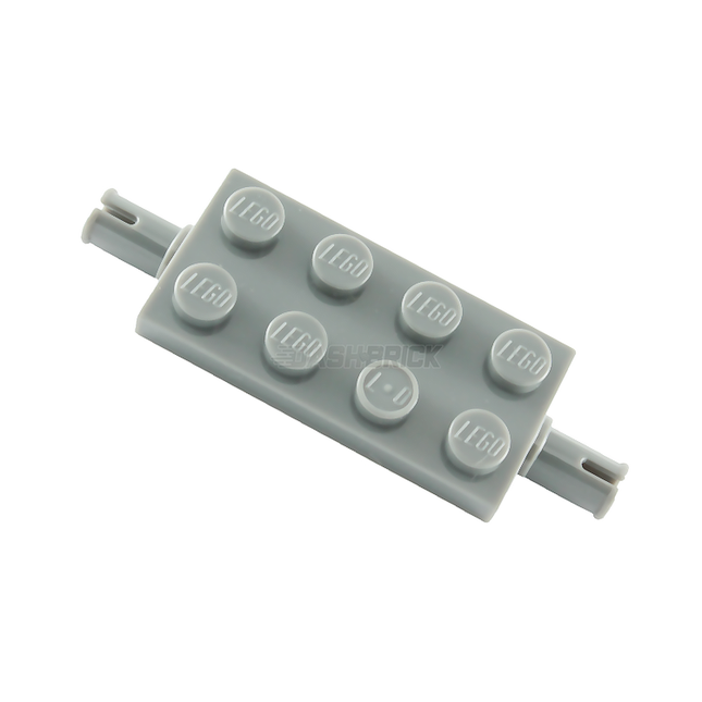 LEGO Plate, Modified 2 x 4 with Pins, Thin Angled Supports, Light Grey [30157] 4211572