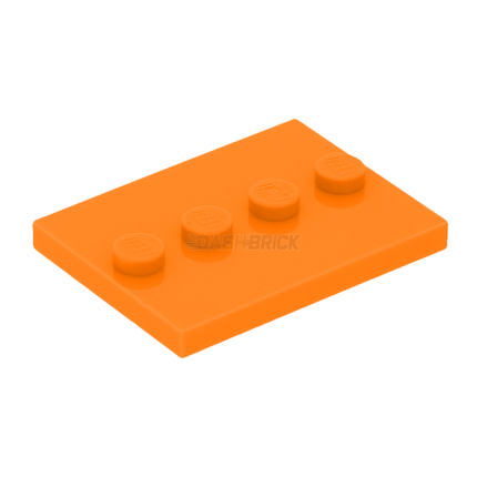 LEGO Tile, Modified 3 x 4 with 4 Studs in Center, Orange [88646]