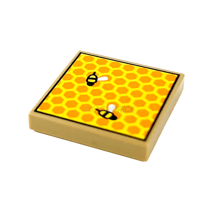 LEGO Minifigures Accessory - Beehive, Bees Patern (2 x 2 Tile) [3068bpb1489]