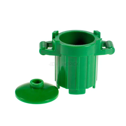 LEGO Container, Garbage Bin/Trash Can with Lid, Green - City/Town/Street