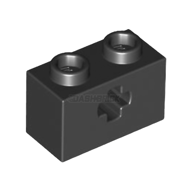 LEGO Technic, Brick 1 x 2 with Axle Hole, Black [32064]