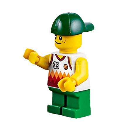 LEGO Minifigure - Child Boy, Jersey with #39, Green Shorts, Cap [CITY]