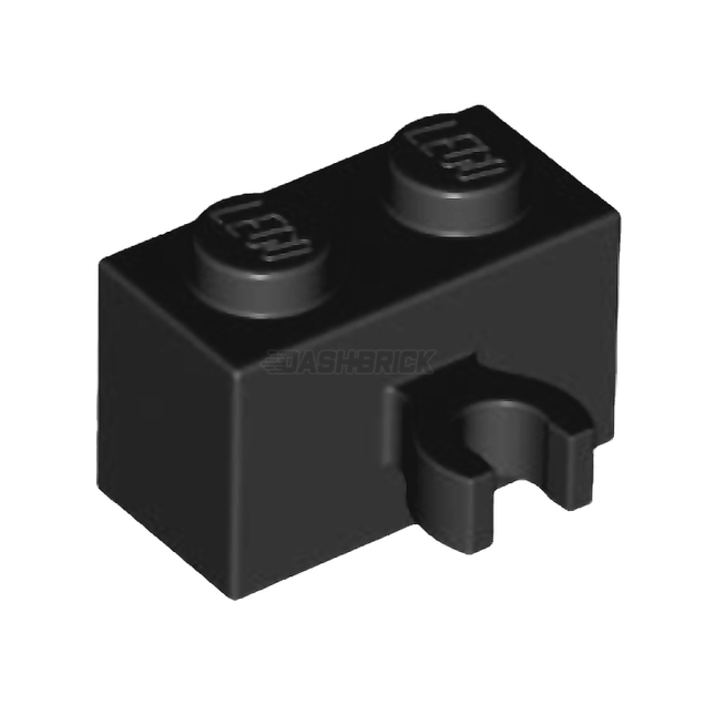 LEGO Brick, Modified 1 x 2, Open O Clip Thick (Vertical Grip), Black [30237b]