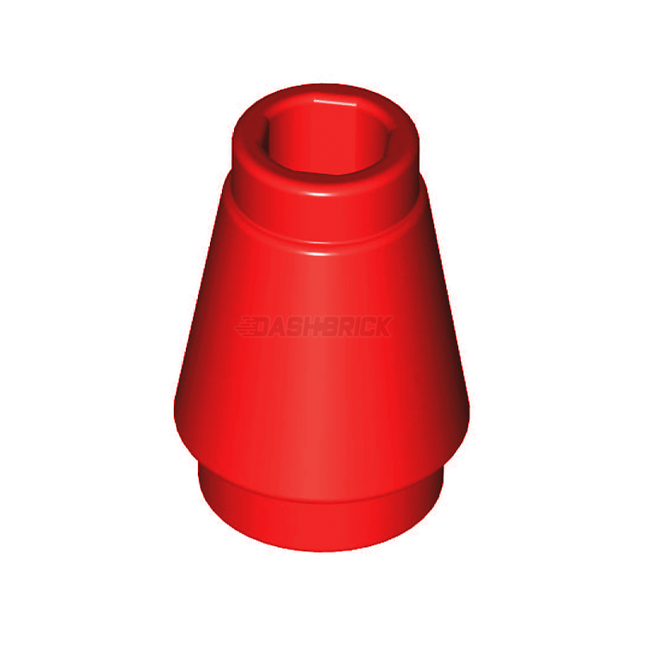 LEGO Cone 1 x 1 with Top Groove, Red [4589b]
