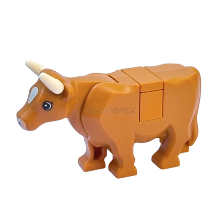 LEGO Animal - Cow, Large, Medium Nougat with Print [64452pb01c03]