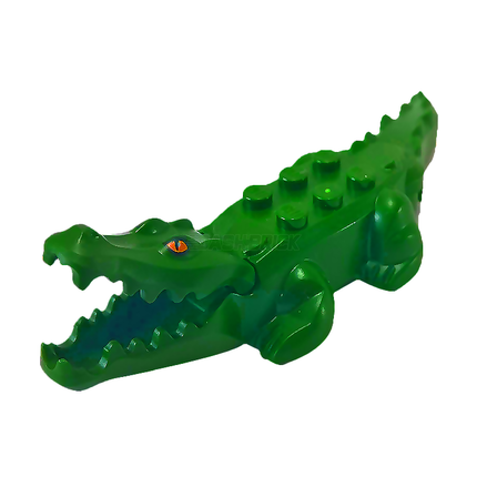 LEGO Minifigure Animal - Crocodile/Alligator, Printed Eyes, 20 Teeth, Green [18904]